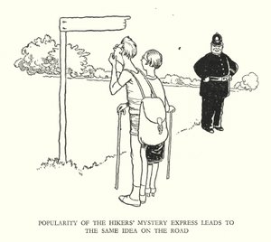 Kuvitus Railway Ribaldrylle, W Heath Robinson (litho) tekijältä William Heath Robinson