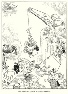 Kuvitus Railway Ribaldrylle, W Heath Robinson (litho) tekijältä William Heath Robinson