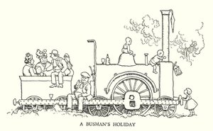 Kuvitus Railway Ribaldrylle, W Heath Robinson (litho) tekijältä William Heath Robinson