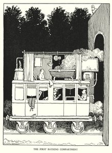 Kuvitus Railway Ribaldrylle, W Heath Robinson (litho) tekijältä William Heath Robinson