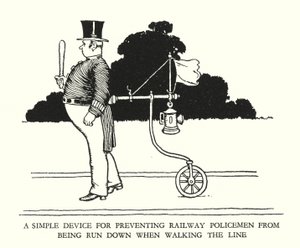 Kuvitus Railway Ribaldrylle, W Heath Robinson (litho) tekijältä William Heath Robinson