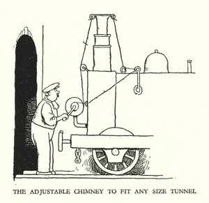 Kuvitus Railway Ribaldrylle, W Heath Robinson (litho) tekijältä William Heath Robinson