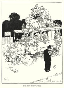 Kuvitus Railway Ribaldrylle, W Heath Robinson (litho) tekijältä William Heath Robinson