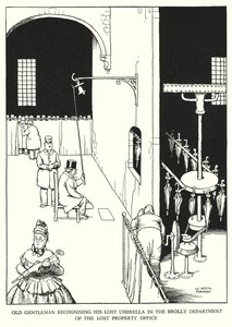 Kuvitus Railway Ribaldrylle, W Heath Robinson (litho) tekijältä William Heath Robinson