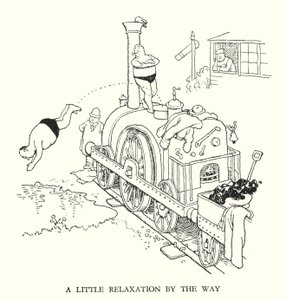 Kuvitus Railway Ribaldrylle, W Heath Robinson (litho) tekijältä William Heath Robinson