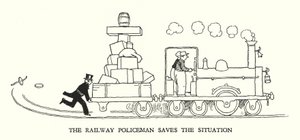 Kuvitus Railway Ribaldrylle, W Heath Robinson (litho) tekijältä William Heath Robinson