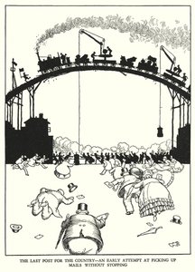 Kuvitus Railway Ribaldrylle, W Heath Robinson (litho) tekijältä William Heath Robinson
