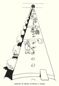 Kuvitus Railway Ribaldrylle, W Heath Robinson (litho) tekijältä William Heath Robinson