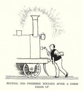 Kuvitus Railway Ribaldrylle, W Heath Robinson (litho) tekijältä William Heath Robinson