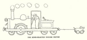 Kuvitus Railway Ribaldrylle, W Heath Robinson (litho) tekijältä William Heath Robinson