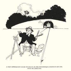 Kuvitus Railway Ribaldrylle, W Heath Robinson (litho) tekijältä William Heath Robinson