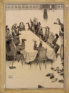 Sukkien tarkastaminen jouluaattona (muste ja pesu) tekijältä William Heath Robinson