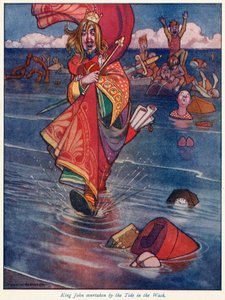 Kuningas John ohitti vuoroveden Washissa tekijältä William Heath Robinson