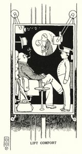 Elämänmukavuus (litho) tekijältä William Heath Robinson