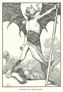 Lucifer irtoaa (litho) tekijältä William Heath Robinson
