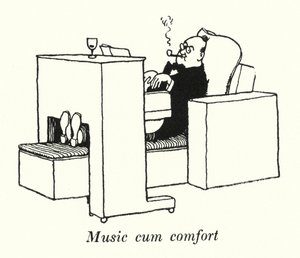 Musiikki cum comfort (litho) tekijältä William Heath Robinson