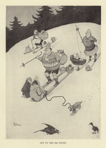 Lähde hiihtopiknikille tekijältä William Heath Robinson