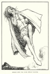 Lävisty korkeisiin ilmapilviin (litho) tekijältä William Heath Robinson