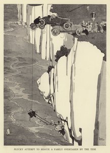 Uhkarohkea yritys pelastaa vuoroveden ohittama perhe tekijältä William Heath Robinson