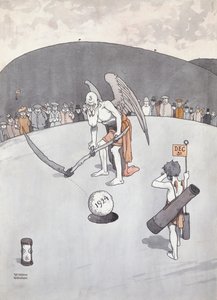 Vanhan reiän poistaminen (kynä ja muste) tekijältä William Heath Robinson