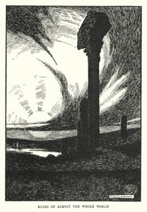 Melkein koko maailman rauniot (litho) tekijältä William Heath Robinson