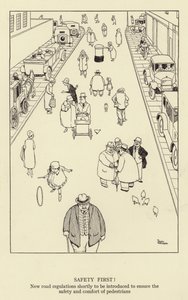 Turvallisuus ennen kaikkea! Uudet tieliikennemääräykset otetaan pian käyttöön jalankulkijoiden turvallisuuden ja mukavuuden varmistamiseksi. tekijältä William Heath Robinson