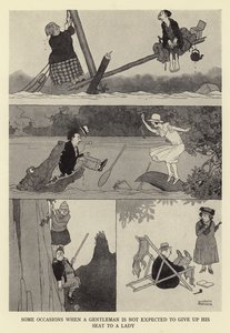 Joskus herrasmiehen ei odoteta luopuvan paikastaan naiselle tekijältä William Heath Robinson