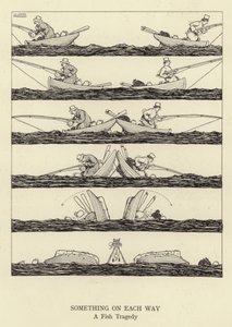 Jotain joka puolella, kalatragedia... tekijältä William Heath Robinson