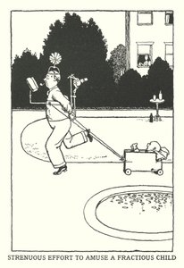 Raskas yritys viihdyttää murtumatonta lasta (litho) tekijältä William Heath Robinson