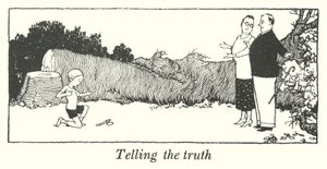 Totuuden kertominen (litho) tekijältä William Heath Robinson