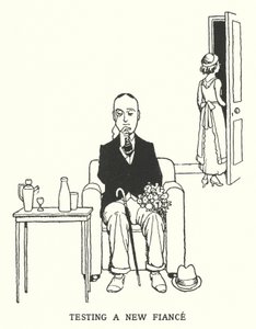 Uuden sulhanen testaus (litho) tekijältä William Heath Robinson