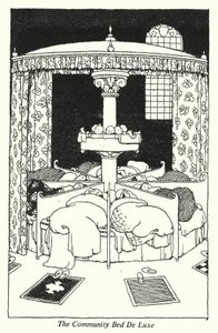 The Community Bed De Luxe (litho) tekijältä William Heath Robinson