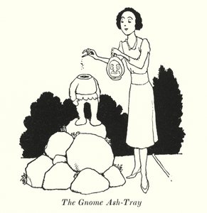 Tontun tuhka-alusta (litho) tekijältä William Heath Robinson