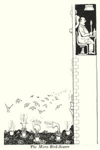 Micro Bird-Scarer (litho) tekijältä William Heath Robinson