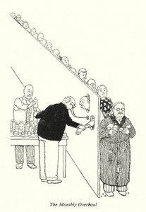 Kuukausittainen peruskorjaus (litho) tekijältä William Heath Robinson