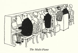 Monipiano (litho) tekijältä William Heath Robinson