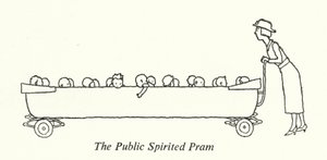Julkiset vaunut (litho) tekijältä William Heath Robinson