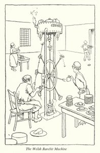 The Welsh Rarebit Machine (litho) tekijältä William Heath Robinson