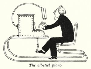 Täysteräspiano (litho) tekijältä William Heath Robinson