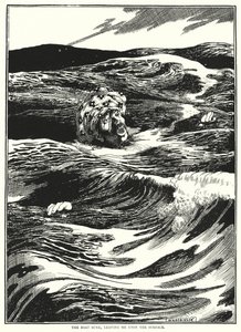 Vene upposi, jättäen minut pinnalle (kaiverrus) tekijältä William Heath Robinson