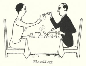 Kylmä muna (litho) tekijältä William Heath Robinson