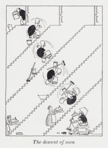 Ihmisen synty (litho) tekijältä William Heath Robinson