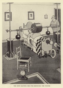 Uusi räpyttelevä sänky figuuria pienentämään tekijältä William Heath Robinson