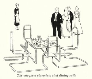 Yksiosainen kromiteräsruokailusviitti (litho) tekijältä William Heath Robinson