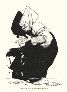 Yhdelle annoin sata floriinia (litho) tekijältä William Heath Robinson