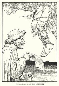 Palkkasi on gibet-jalka (litho) tekijältä William Heath Robinson