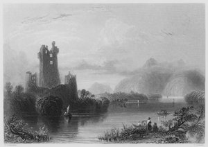 Ross Castle, Killarney (kaiverrus) tekijältä William Henry (after) Bartlett