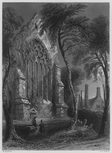 Youghall Abbey, la residència de Sir Walter Raleigh (gravat) finlandès tekijältä William Henry (after) Bartlett