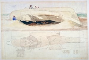 Ramses II:n kolossi, Memphis, 1845