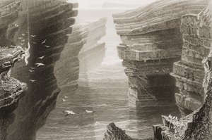 Cove Mal Bayssa, Claren kreivikunnassa, Irlannissa, George Virtuen "Scenery and Antiquities of Ireland", 1860-luku tekijältä William Henry Bartlett